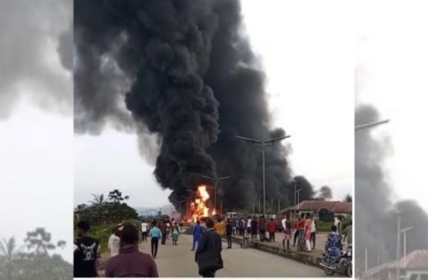 One Dead, Another Injured as Tanker Fire Ravages Cross River